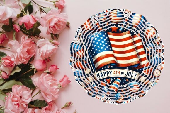 4th of July Wind Spinner PNG Design