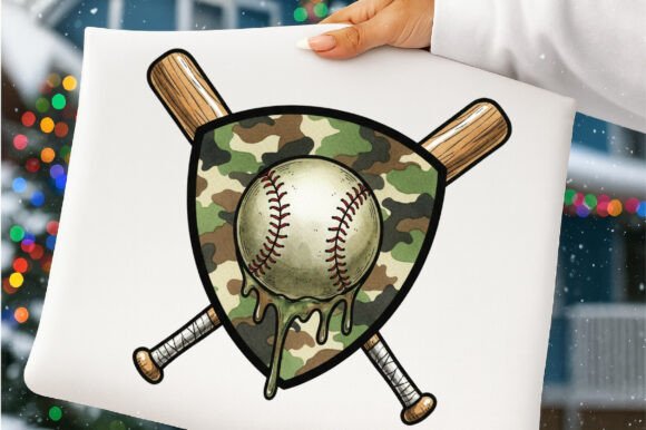 Camo Baseball Dripping PNG: Creative Design Made Easier