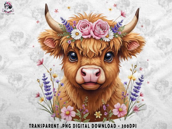 Charming Boho Highland Cow Design: A Whimsical Blend of Nature and Art