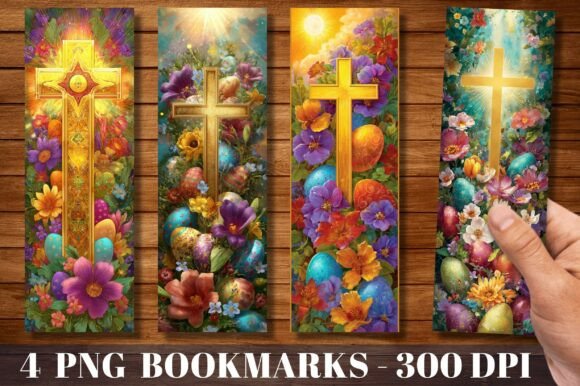 Easter Cross Floral Religious Bookmark: A Thoughtful Digital Design for Faith and Creativity