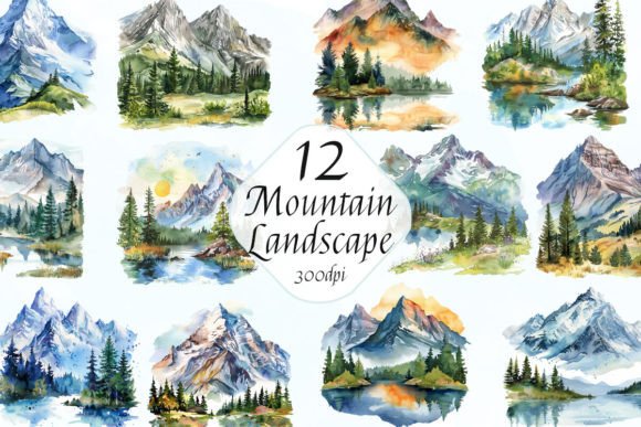 Exploring the Beauty and Versatility of Watercolor Mountain Landscape Clipart