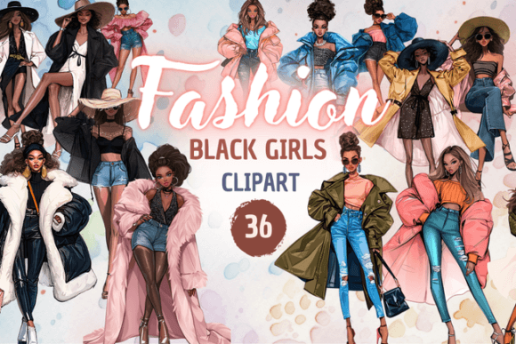 Fashion Black Girls Clipart: Elevating Creativity with Stylish Diversity