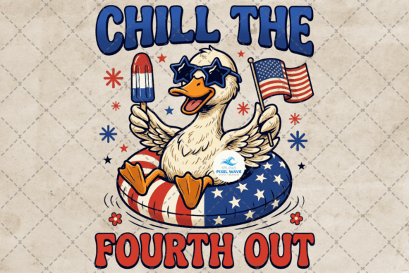 Goose Chill the Fourth Out PNG: A Playful Patriotic Design