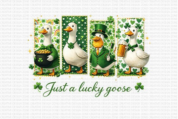 Just a Lucky Goose PNG: A Festive Design for St. Patrick’s Day Projects