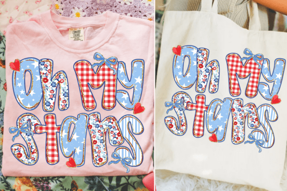 Preppy Oh My Stars PNG for 4th of July Celebrations