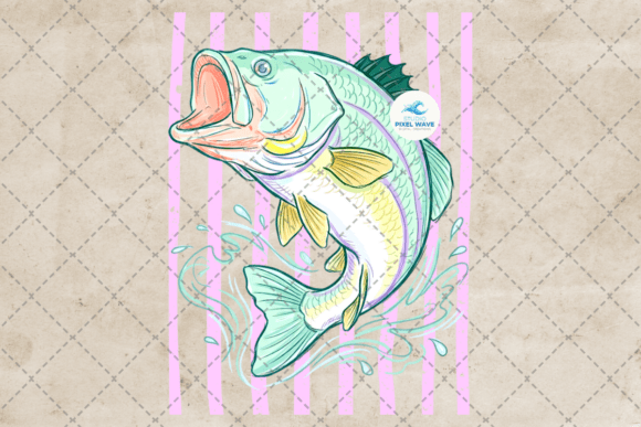 Retro Bass Fish Fishing Summer PNG: Vintage Vibes for Modern Design