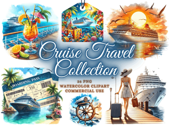 Sailing into Design: Evaluating the Vacation Nautical Cruise Travel Clipart Collection