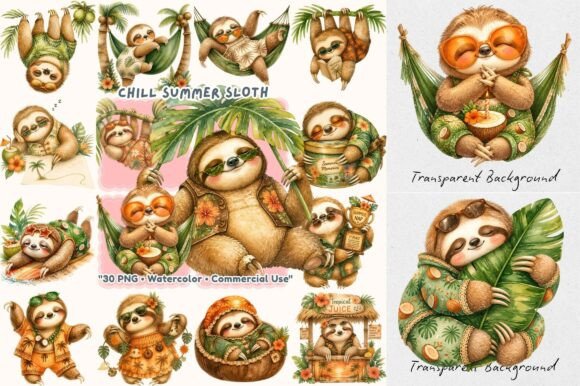 Summer Hammock Sloth Watercolor: A Strategic Design Resource for Creative Entrepreneurs