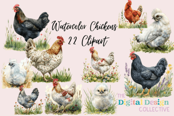 Watercolor Chickens Clipart PNG: A Creative Solution for Paper Crafts and Digital Projects