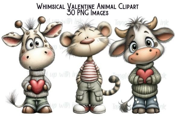 Whimsical Valentine Animal Clipart: A Versatile Design Resource for Every Creator